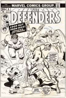  - Sal Buscema The Defenders #9 Cover Original Art (Marvel, 1973)....