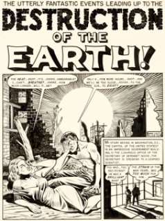  - Al Feldstein Weird Science #14 Complete 8-Page Story "Destruction of the Earth!" Original Art (EC, 1950).... (Total: 8 Original Art)