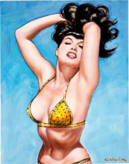  - Olivia (Olivia De Berardinis) - Bettie Page Painting Original Art (2018)....