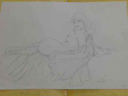 Leone Frollo | Leone Frollo - Pin Up Erotica Mona Street - Original illustration - firmata - Page volante - EO | Catawiki