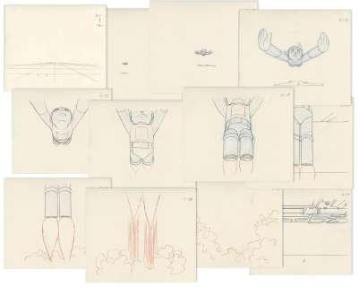 Osamu Tezuka’s Hand-Drawn Anime Gengas "Astro Boy (Tetsuwan Atom)" 12 Sheets | Mandarake (Big Web)