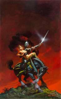 Ken Barr The Swords Trilogy Paperback Novel Cover Painting Original Art (Berkley Books, 1977)....