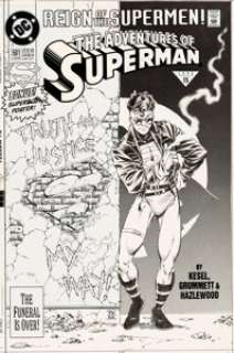 Tom Grummett and Karl Kesel Adventures of Superman #501 Cover Original Art (DC, 1993)....