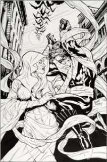 Greg Land and Karl Story Nightwing #49 Cover Original Art (DC, 2000). A composed and seductive Sylph -