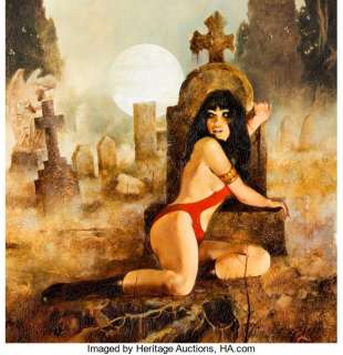 Enric (Enrique Torres-Prat) Vampirella #41 Cover Painting Original Art (Warren, 1975). The darling of -