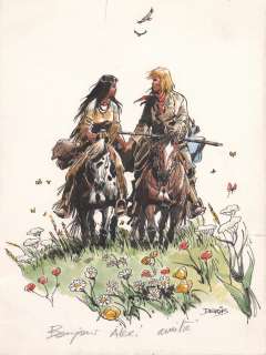 Derib | Buddy Longway, illustration Ã  l’encre de Chine et… | Millon