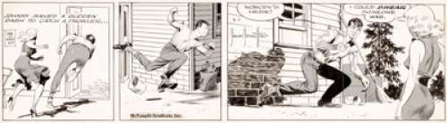 Frank Frazetta Johnny Comet Daily Comic Strip Original Art dated 8-7-52 (McNaught Syndicate, 1952). Frank -