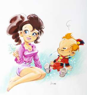 Dan (Verlinden) - Le Petit Spirou, illustration aux crayons de coule…