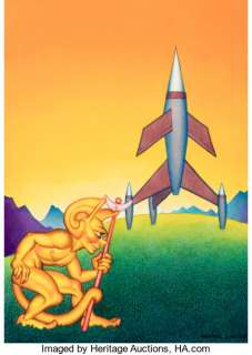 Hannes Bok - Sci-Fi Painting Original Art (undated). Famed sci-fi and fantasy artist Hannes Bok gives us a -