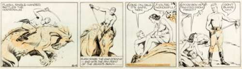 Austin Briggs Flash Gordon Daily Comic Strip Original Art dated 6-4-40 (King Features Syndicate, 1940)....