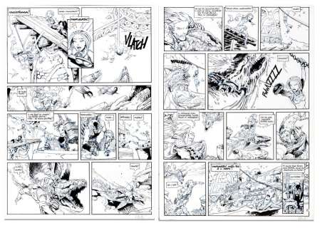 Floch | Les Naufragés d’Ythaq, ensemble de deux planches … | Millon