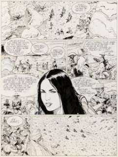 Thierry Girod - Wanted, Superstition Mountains #5 Planche 6 (Soleil Productions, 2000). Thierry Girod Wanted, Superstition Mountains #5 Story Page 6 Original Art (Soleil Productions, 2000).