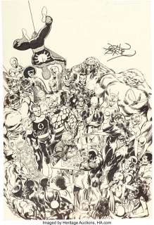 John Byrne - Marvel Bullpen Bulletins Illustration Original Art (Marvel, 1983)....
