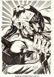 Nolan, Graham - Graham Nolan and Bill Sienkiewicz Detective Comics #701 Cover Batman vs. Bane Original Art (DC, 1996)....