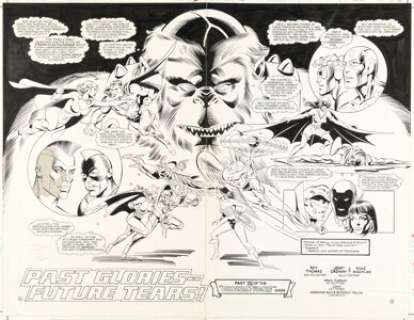 Ordway, Jerry - Jerry Ordway and Mike Machlan Infinity, Inc. #7 Double Splash Page 2-3 Original Art (DC, 1984)....