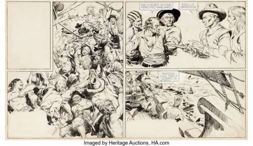 Salinas, Jose Luis - Jose Luis Salinas Hernan El Corsario Story Page 57 Original Art (c. 1936-37)....