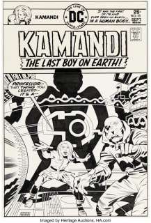 Kirby, Jack - Jack Kirby and D. Bruce Berry Kamandi #33 Cover Original Art (DC, 1975)....