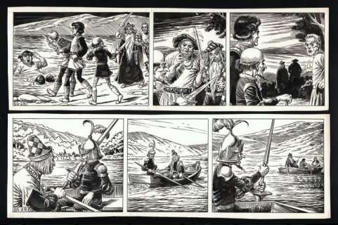 Wijn, Piet | Wijn, Piet - 2x Originele strook - Aram V28 - Het Raadsel van Loch Ness - (1959) | Catawiki