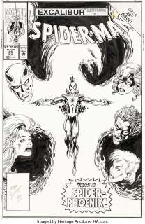 Bagley, Mark - Mark Bagley and Al Milgrom Spider-Man #25 Cover Excalibur Original Art (Marvel, 1992)....