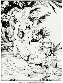 Pacheco, Carlos - Carlos Pacheco Marvel Swimsuit Special #4 Splash Page Original Art (Marvel, 1995)....
