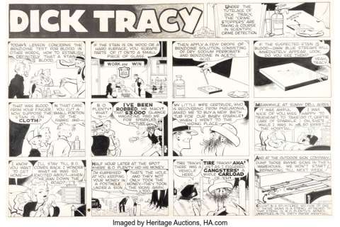 Gould, Chester | Chester Gould Dick Tracy Sunday Comic Strip Original Art dated 6-22-47 (Chicago Tribune Syndicate, 1947). ... | Heritage
