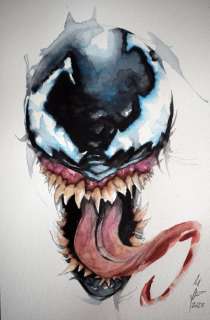 Pablo Such | Pablo Such - Original Watercolor - Venom - (2023) | Catawiki