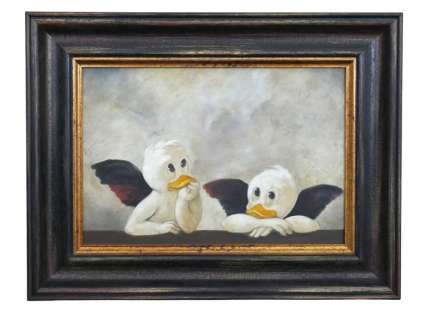 Ommo Wille | Donald Duck - Oil Painting - Cherubini of the Sistine Madonna - (2023) | Catawiki