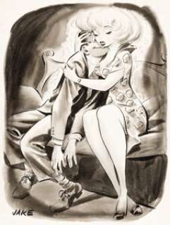 Cole, Jack - Jack Cole (as Jake) Joker Jan-1964 Illustration Original Art (Humorama, 1964)....