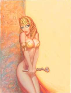 Chiodo, Joe - Joe Chiodo Eternal Temptation: A Gallery Girls Collection Vol. 1 Cover Painting Original Art (SQP, 1999)....