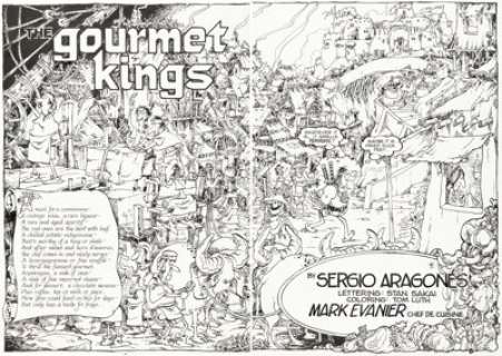 Aragonés, Sergio - Sergio Aragonés Groo the Wanderer #28 Double Page Splash 2-3 Original Art (Marvel, 1987).... (Total: 2 Original Art)