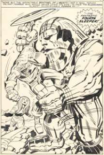 Kirby, Jack | Jack Kirby and George Tuska Captain America #112 Splash Page 17 Original Art (Marvel, 1969).... | Heritage