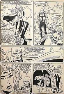 Sal Buscema - Size: 41 X 27 Cm. | Eternals #4 page 14 - Sal Buscema - Eternals Page - Thena and Kro! - Exemplaire unique - (1986) | Catawiki