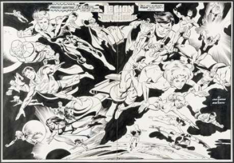 Joe Staton And Bob Smith | Legion of Super-Heroes #280 Double-Page Pin-Up Original Art (DC, 1981).... (Total: 2 Items) | Heritage