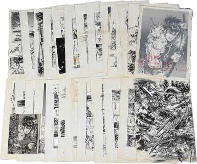 Osamu Shimizu‘s Hand-Drawn Manuscript "Disturbance Wave Story / Disturbance Wave of Betrayal" total 30 pages