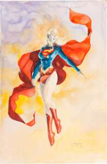 Jim Lee - Supergirl Watercolor Original Art (2001). |  | Heritage