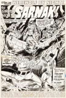 Tom Sutton | Werewolf by Night #10 Splash Page 1 Original Art (Marvel, 1973). | Heritage