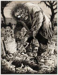 Bill Everett Nightmare #1 Graveghoul Illustration Original Art (Skywald, 1970).