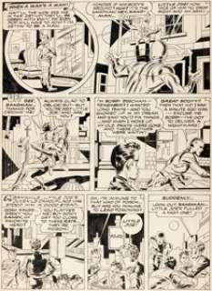 Jack Kirby and Joe Simon Adventure Comics #86 Sandman and Sandy Story Page 7 Original Art (DC, 1943).
