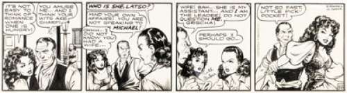 Matt Baker Flamingo #58 Daily Comic Strip Original Art (Phoenix Features, 1952).