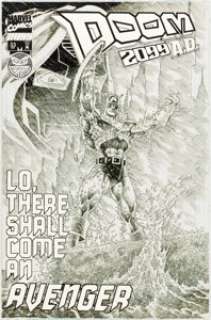 Pat Broderick Doom 2099 #33 Captain America Cover Original Art (Marvel, 1995).
