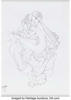 Alessandro Barbucci Sky Doll: Lacrima Christi Collection #2 Cover Original Art (Soleil, 2008).