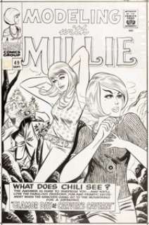 Stan Goldberg and Frank Giacoia Modeling with Millie #49 Cover Original Art (Marvel, 1966).