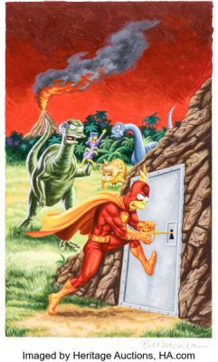 Bill Morrison Bongo Comics Presents Radioactive Man #6 Cover Original Art (Bongo, 2002).