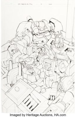 Andrew Griffith The Transformers: Best of UK: Prey #2 Cover Original Art (IDW, 2009). | Heritage