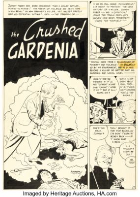 Alex Toth Who Is Next? #5 "The Crushed Gardenia" Complete 8-Page Story Original Art (Pines, 1953). (Total: 8 Original Art) | Heritage