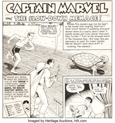 Kurt Schaffenberger Whiz Comics #124 Captain Marvel Story Page 1 Original Art (Fawcett, 1950). | Heritage