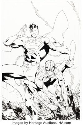 Jorge Jiménez DC / Marvel: Superman / Spider-Man #1 Cover Original Art (DC/Marvel, 2026). | Heritage