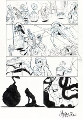 Scott Hepburn and Dan Parsons Star Wars The Clone Wars #1 Ahsoka Tano Story Page 12 Original Art (Dark Horse, 2008). | Heritage