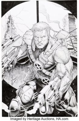 Dale Keown Cable #1 Cover Original Art (Marvel, 2017).