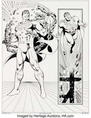 José Luis García-Lopez and Dick Giordano DC Style Guide Superman Illustration Original Art (DC, 1982). | Heritage